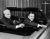 Henry Ford II, right, chairman of the board of Ford Motor Co., is seen with newly named Ford President John Dkystra in 1961. The grandson of Henry Ford I joined the company in 1940, took over as president in 1945 and played various roles until his death in 1987. He and Gianni Agnelli, the grandson of Fiat founder Giovanni Agnelli, became great friends. (The Detroit News)
