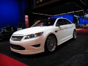 Tommy Z Design of Hudsonville showed off this modified Taurus on the Ford stand at the recent SEMA Show and hopes to have its customized parts available through Ford dealerships soon. (Larry Edsall / Special to The Detroit News)