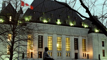 Supreme Court of Canada building in Ottawa at night GLOBE AND MAIL