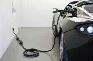 The Tesla Roadster, one of the few zero-emission vehicles available here. Tesla