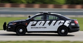 The Police Interceptor features the Sync system and a shelf in the trunk for mounting computers, radios and other electronics. (David Coates / The Detroit News)