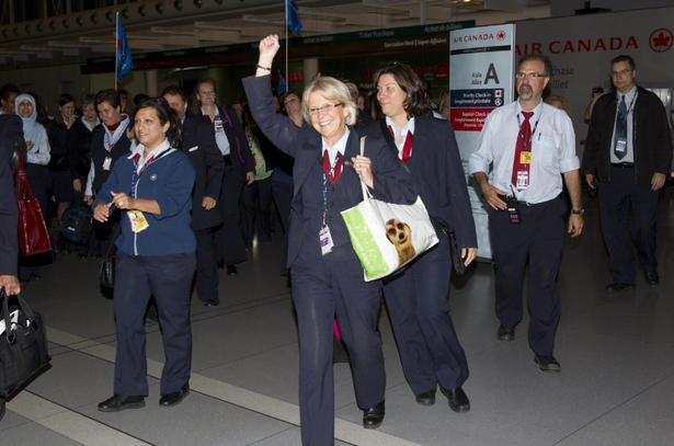 Air Canada employees walked off the job at Pearson Airport just after midnight on Tuesday June 14, 2011.
