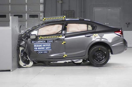 Honda Civic's two-door and four-door finished atop the crash test. (IIHS