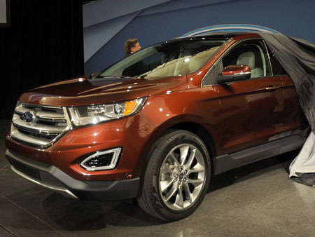 Ford takes the wraps off of the 2015 Edge Crossover at a press conference at the Ford Product Development Center in Dearborn, June 24, 2014
