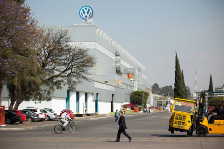 Outside the Volkswagen factory in Puebla, Mexico, on Jan. 21, 2015. (Brett Gundlock for The Globe and Mail)