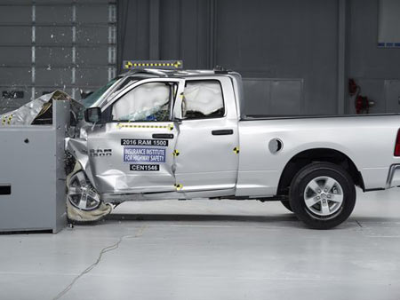 All trucks, including the 2016 Ram 1500 Crew Cab, besides the F-150 earned the worst possible rating for lower body injuries. (Photo: IIHS)