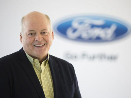 Jim Hacket, named CEO on May 22, 2017. The former Steelcase Inc. CEO and former interim athletic director for the University of Michigan spent the last year chairing the automaker’s Ford Smart Mobility subsidiary. Among his tasks: restoring the culture of teamwork that Alan Mulally implemented.  Ford Motor Co.