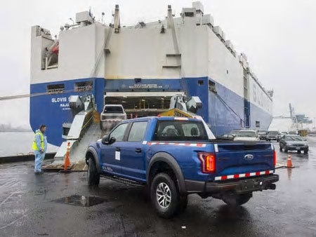 Ford Motor Co. has officially started shipping its 2017 F-150 Raptor to China, marking the first time the Dearborn-based automaker has ever exported a U.S.-built F-Series truck to that country.