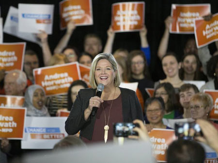 Ontario NDP leader Andrea Horwath launches her campaign to become Ontario's next Premier and committed to defeat Premier Kathleen Wynne and new Ontario PC leader Doug Ford at the Marriott Hotel in downtown Toronto, Ont. on Saturday March 17, 2018. Stan Behal/Toronto Sun/Postmedia NetworkStan Behal / Stan Behal/Toronto Sun 