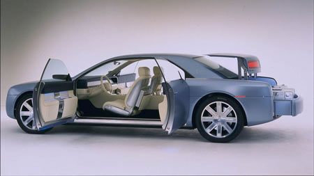A 2002 Lincoln Continental concept car featured 'suicide' doors, but it was never put into production.  (Lincoln) 