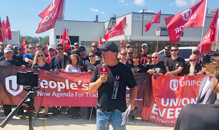 Unifor Local 200 President John D'Agnolo says "nothing's getting in, nothing's getting out" at Nemak's Windsor, Ont., plant. 