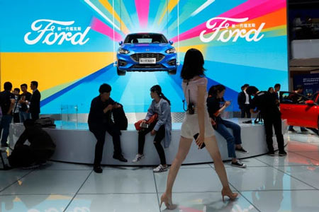 Ford Motor Co. reported Monday that sales in China fell 26% in 2019 as the company pushed to freshen an aging lineup with new vehicles catered toward Chinese buyers. (Photo: Ng Han Guan, AP)