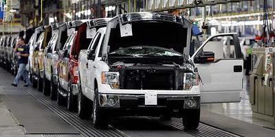 2009 Ford F-150 trucks are ready to leave the assembly line at the Dearborn Truck Assembly in Michigan in this October 2008 file photo