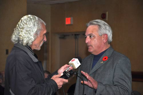 Mike Vince being interviewed by CBC