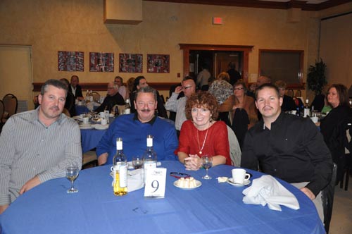 Dave Rumbodlt, Chris Wilski, Roz Monchamp and Dave Champagne attend Mikes Retirement Party Held in Windsor on Saturday Nov 12, 2011.
